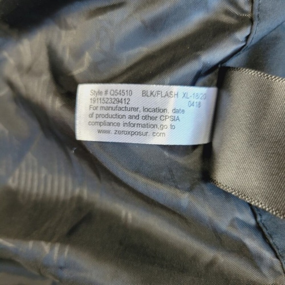 ZeroXposur Boys Puffer Jacket Gray Neon Zip Size XL 18 20 Winter Warm - Picture 9 of 9